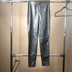 H&M Black faux leather pants size 4